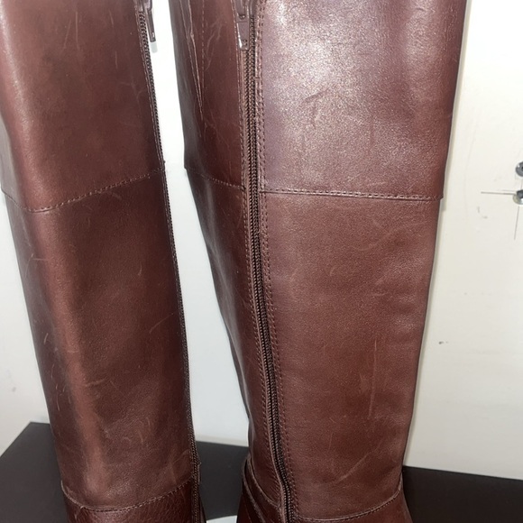NWOB Lauren Ralph Lauren 'Macelyn' riding boot brwn leather buckle detail Sz 8B - Picture 11 of 15